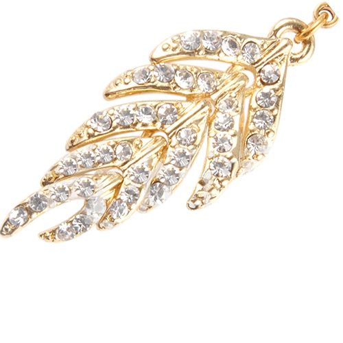 Khuyên rốn hình chiếc lá đính đá sáng bóng quyến rũ cho nữ