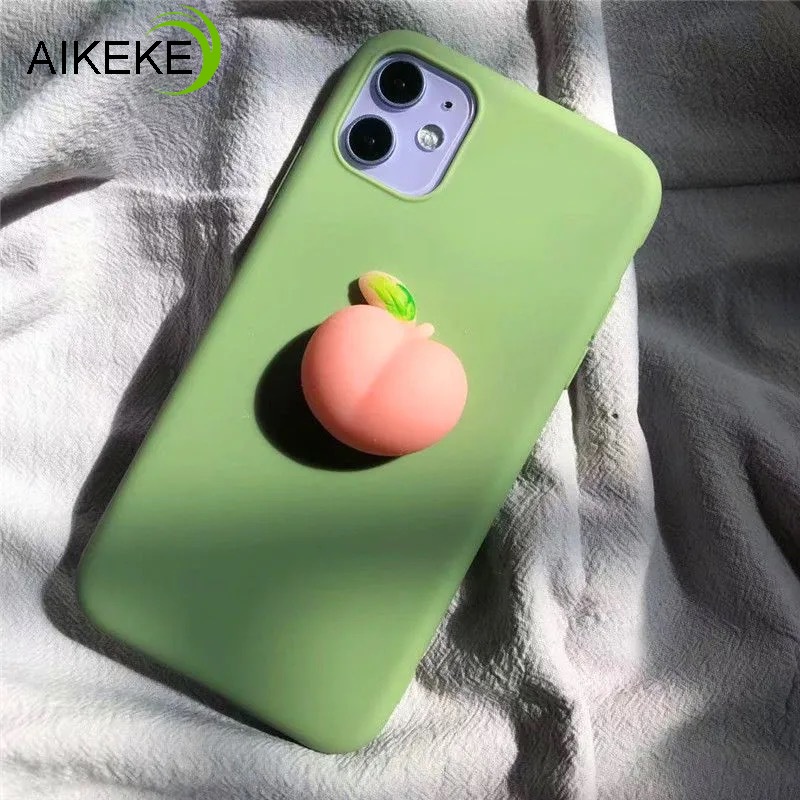 Ốp điện thoại silicon TPU hình quả đào 3D dễ thương cho Samsung Galaxy A31 A51 A71 A41 M31 M21 M30S A21S Peach S20 FE