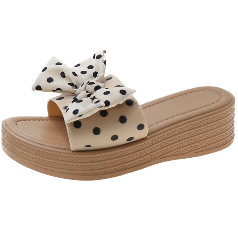 Dép sandal IELGY đế cao đính nơ dễ thương dành cho nữ