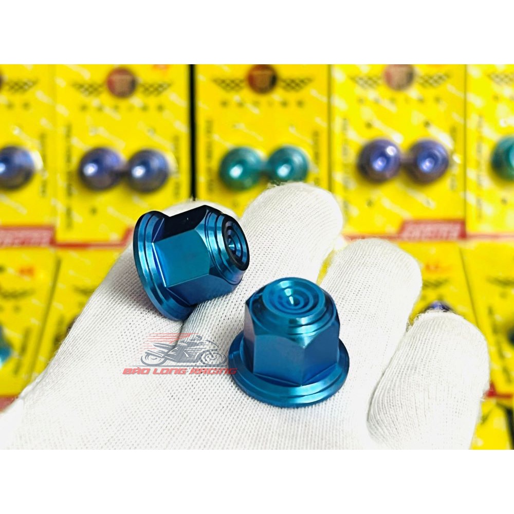 Tán Titan GR5 TH đầu BÍT mẫu THÁI 10li 12li 14li gắn xe máy Xanh Lục và Xanh Tím TITAN nguyên chất 100%