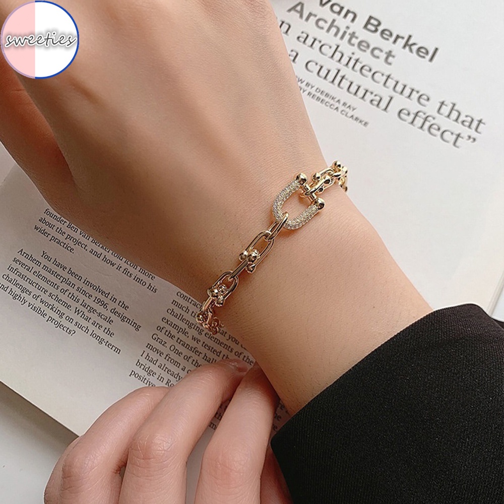 Vòng đeo tay đính đá zircon tinh tế thời trang cho nữ