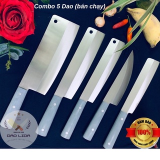 Thép Nhật trắng không rỉ: Chặt gà, thái to, thái nhỡ, lọc, gọt Hoa quả - Chuôi Nhựa nguyên khối