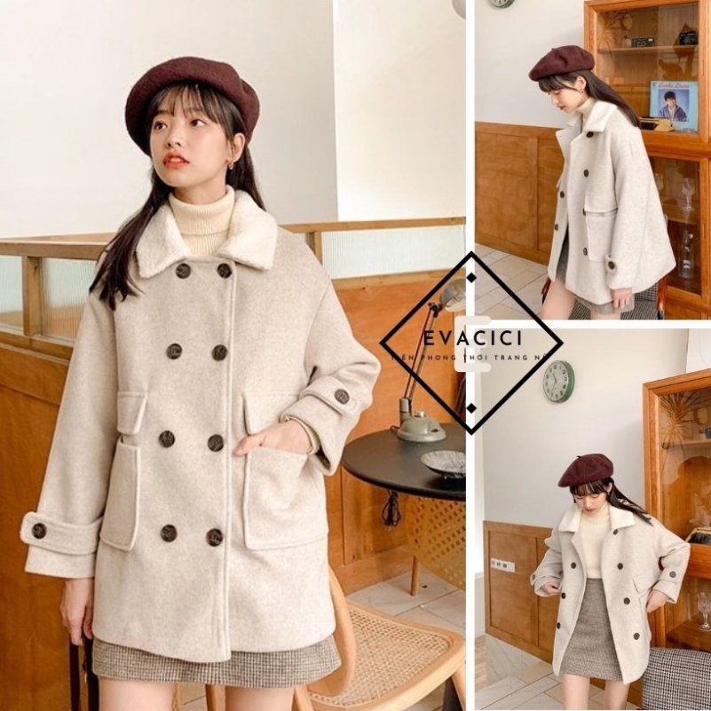 ÁO KHOÁC DẠ CỔ LÔNG STYLE HÀN QUỐC 2 LỚP HÀNG LOẠI 1. CHẤT ẤM DÀY DẶN