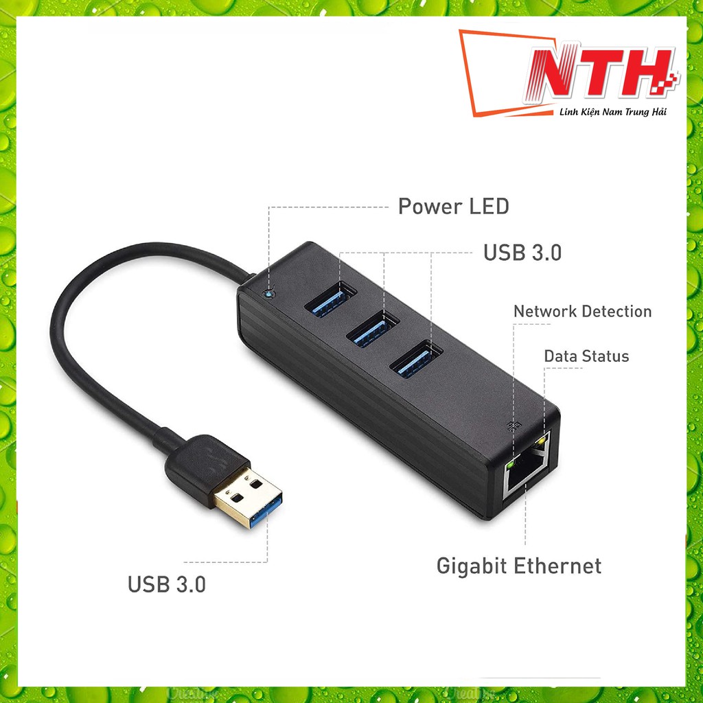 Cáp chuyển đổi Hub Combo USB3.0 và Lan