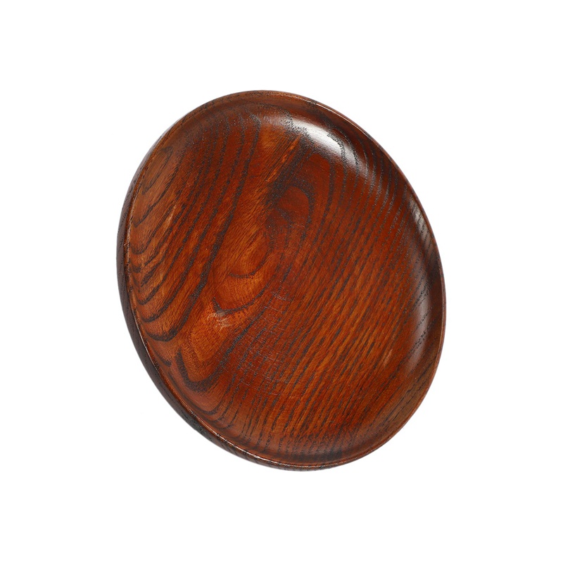 Đĩa Gỗ Trơn Mượt Hình Tròn Đựng Bánh Mì / Gia Vị Tiện Dụng Cho Nhà Bếp