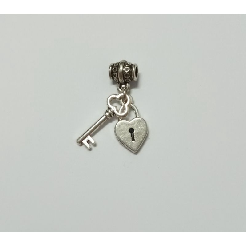 Charm Đóng cửa trái tim ống lùa bạc thái làm bộ chặn xâu vòng