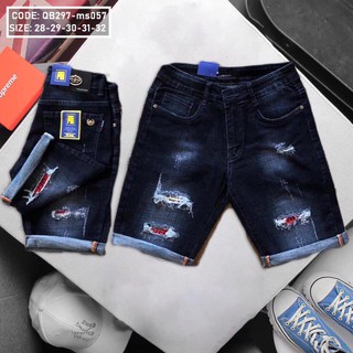Quần short nam - Quần short jean nam rách nhẹ QB297