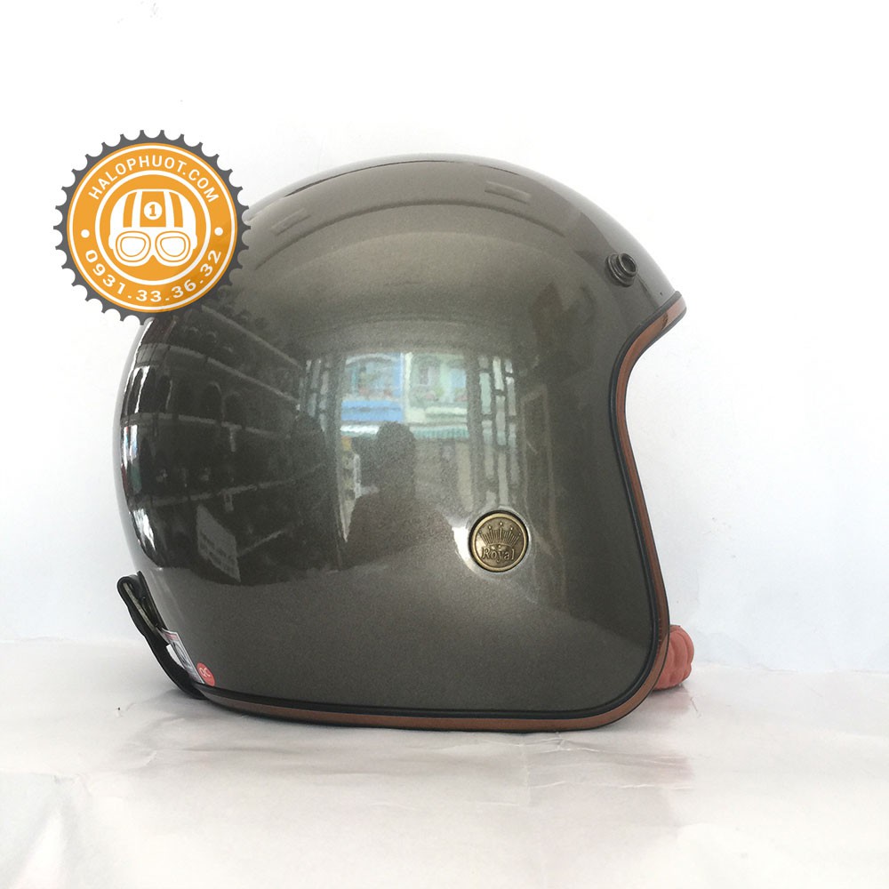 Nón bảo hiểm 3/4 Luxury Royal M20C Xám Bóng