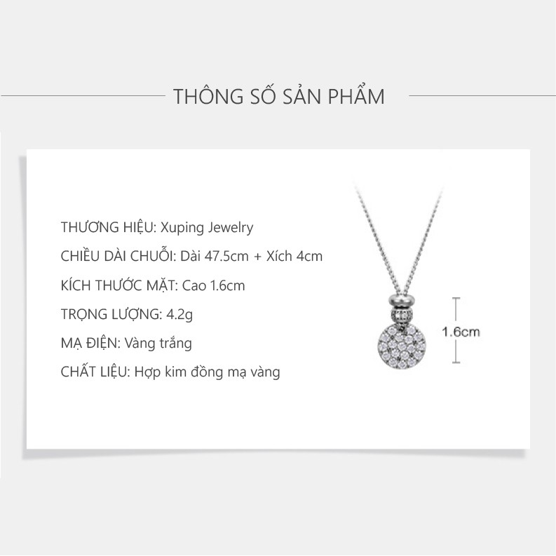 Dây Chuyền Nữ Mạ Vàng Trắng, Phong Cách Trang Nhã - XPDC18