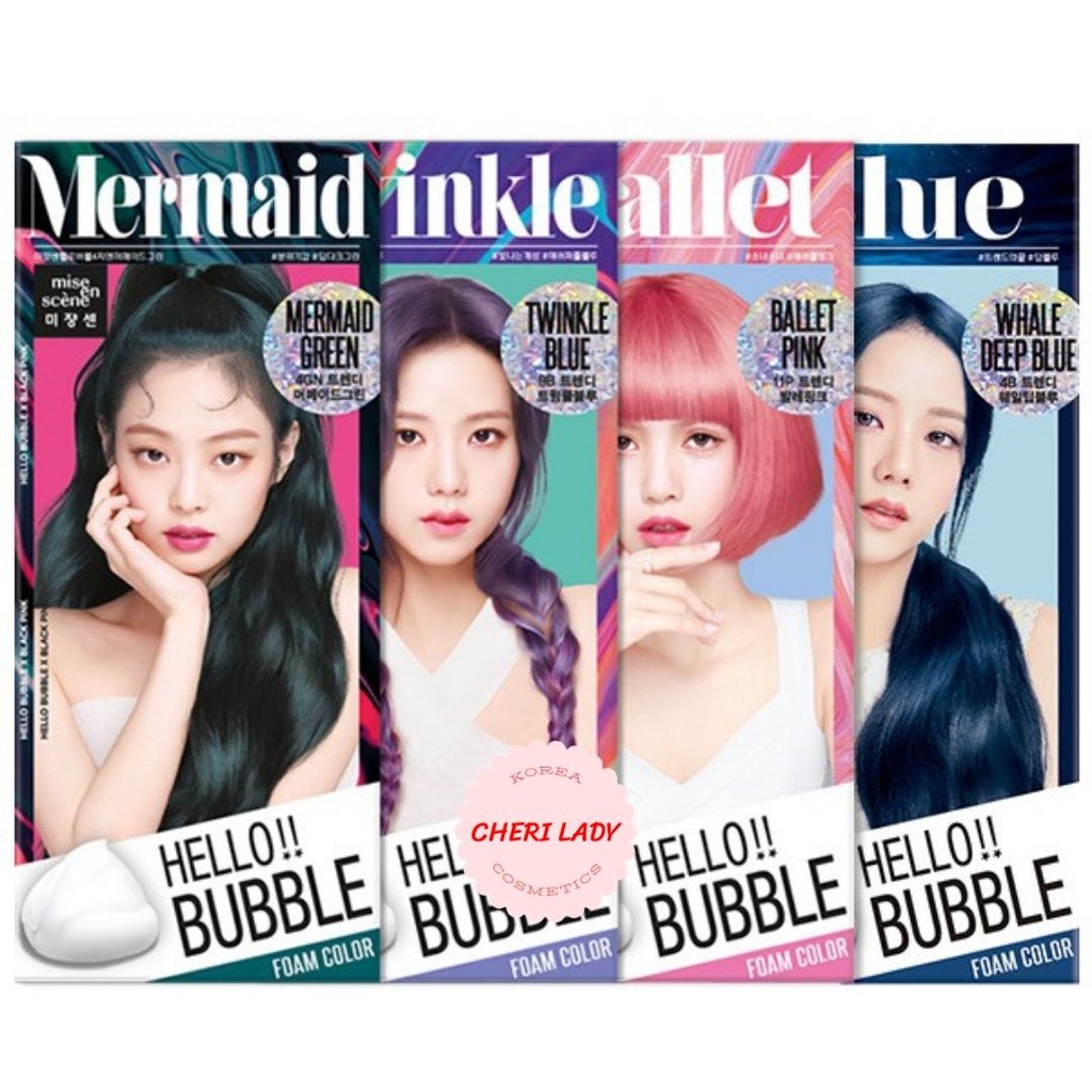 Thuốc Nhuộm Tóc Hello Bubble Foam Mise En Scene x BlackPink - Xanh Đen