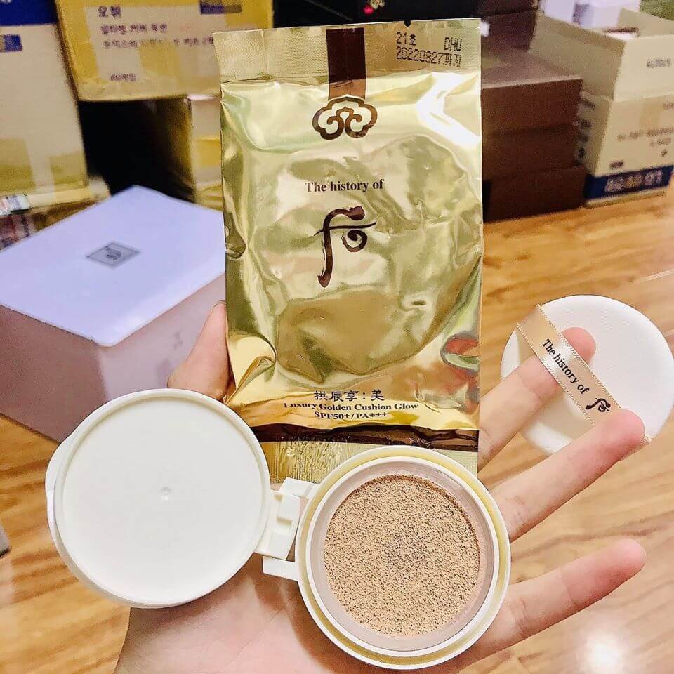 SET PHẤN NƯỚC WHOO LUXURY GOLDEN CUSHION GLOW SPF50+/PA+++ – NO.21