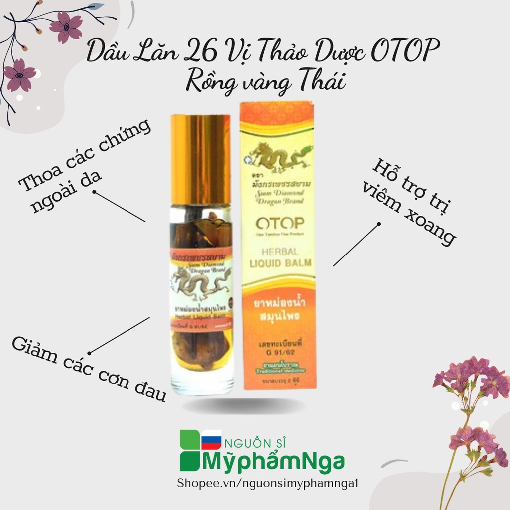 Dầu Lăn 26 Vị Thảo Dược OTOP Rồng vàng Thái