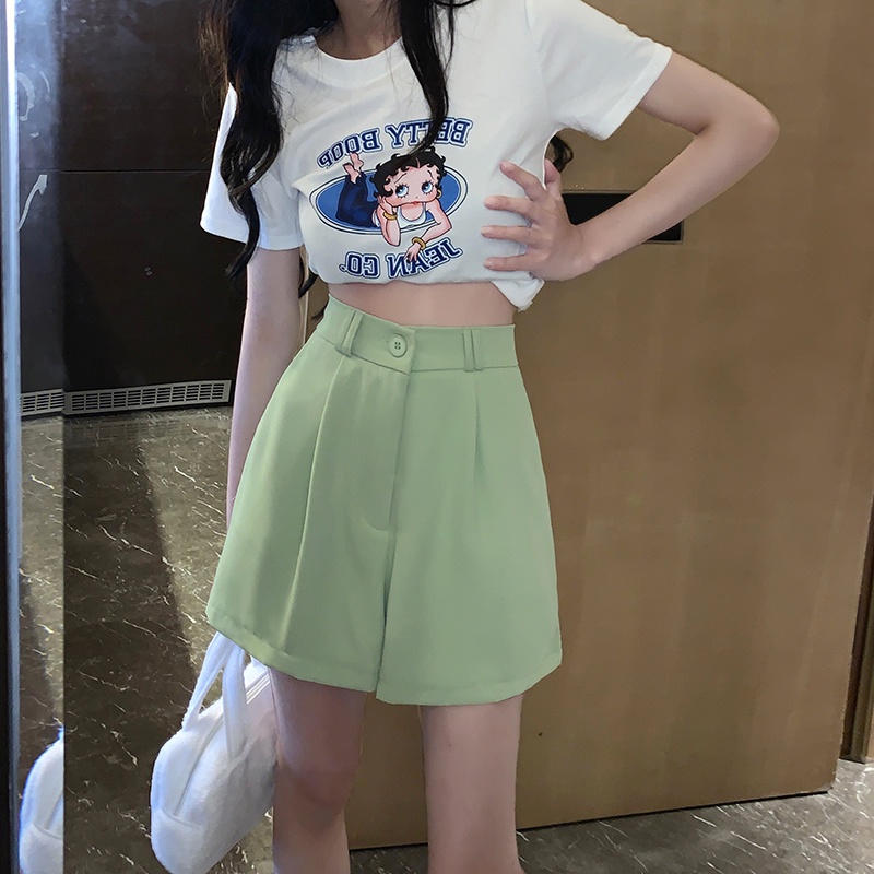 Quần Short Lưng Cao Co Giãn Thiết Kế Mới Thời Trang Mùa Hè Dành Cho Nữ