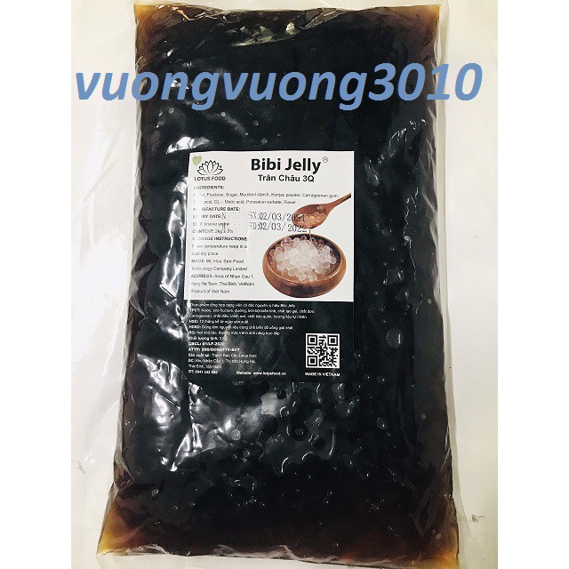 Thạch 3Q Jelly Ngọc Trai ( Trân Châu) Trắng/ Đen hiệu BiBi gói 2kg