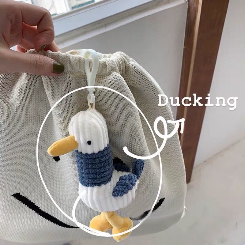 Móc khóa gấu bông hình vịt bông treo balo túi xách móc khoá đẹp siêu dễ thương