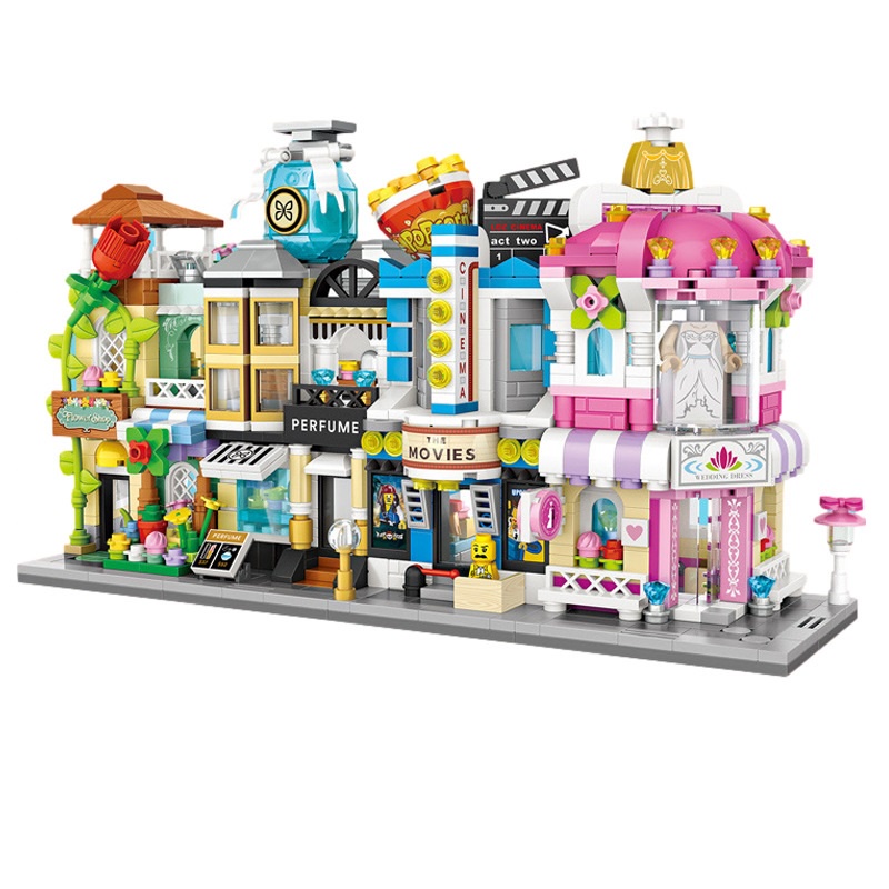 Đồ chơi lắp ráp mini building blocks LOZ mô hình cửa hàng đường phố- commercial street view