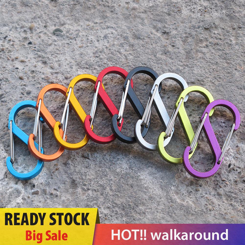 Móc Khóa Carabiner Nhỏ Hình Chữ S 8 Loại Bằng Hợp Kim Nhôm