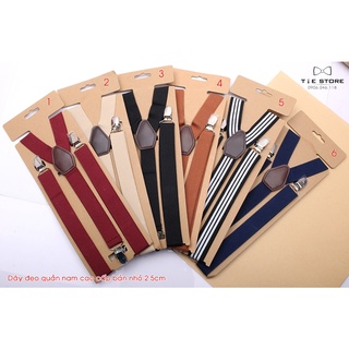 Đai đeo quần nam chữ Y 2.5cm - dây yếm quần nam cao cấp bản nhỏ