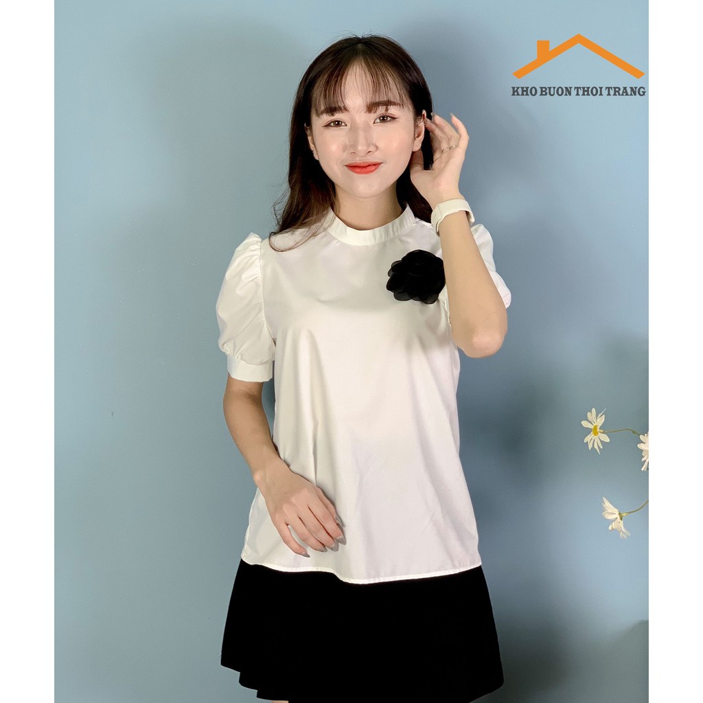 Áo Sơ Mi Tay Lỡ Cài Hoa | BigBuy360 - bigbuy360.vn