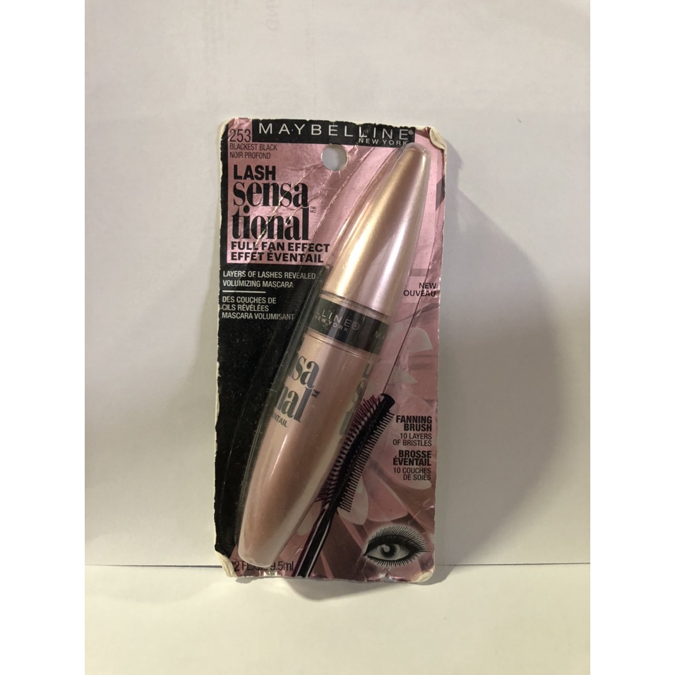 Cây chải lông đen nâu Maybelline lash sensa tional 253Blackest Black  (Mỹ)