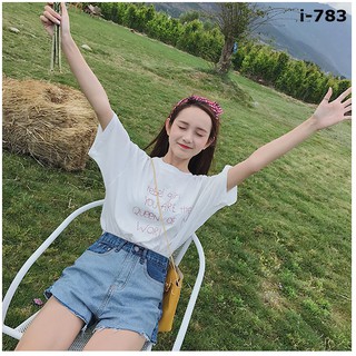I-783 áo thun nữ tay ngắn in tebel girl you are the queen of my wori