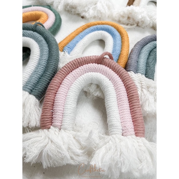 Cầu Vồng 10CM Macrame Treo Tường, Trang Trí