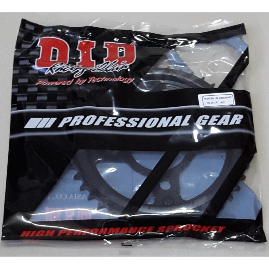 Bộ Sên Nhông Dĩa DID Black 15x44-120L WINNER 150 - Made in Thailand.