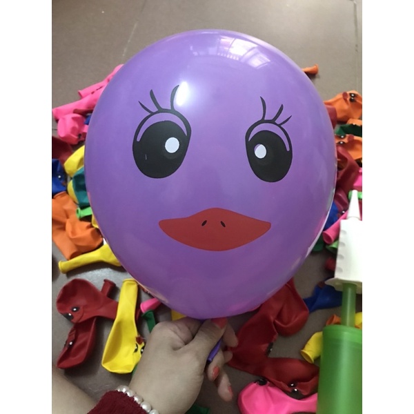 Bóng tròn mặt cười mặt con vịt nhiều màu sắc