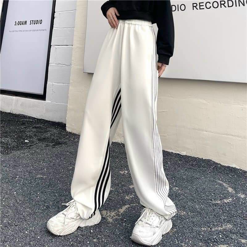 Quần ba sọc phối mí ống rộng , quần ba sọc ống rộng freesize chất dày đẹp bao đổ shop