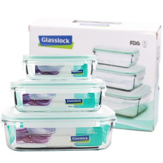 Set 3 hộp thủy tinh Glasslock bảo quản thực phẩm cao cấp-  GL1044