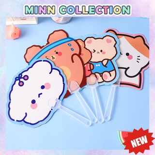 Quạt cầm tay mini hình thú dễ thương, quạt nhựa tự lắp ráp họa tiết hoạt hình dễ thương