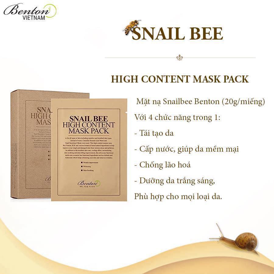 Mặt nạ Snail Bee High Content Mask Pack