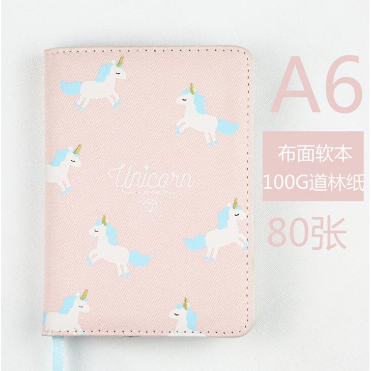 Sổ planner ruột gài CACT bìa thêu UNICORN A6- nhiều mẫu, Kingdecor