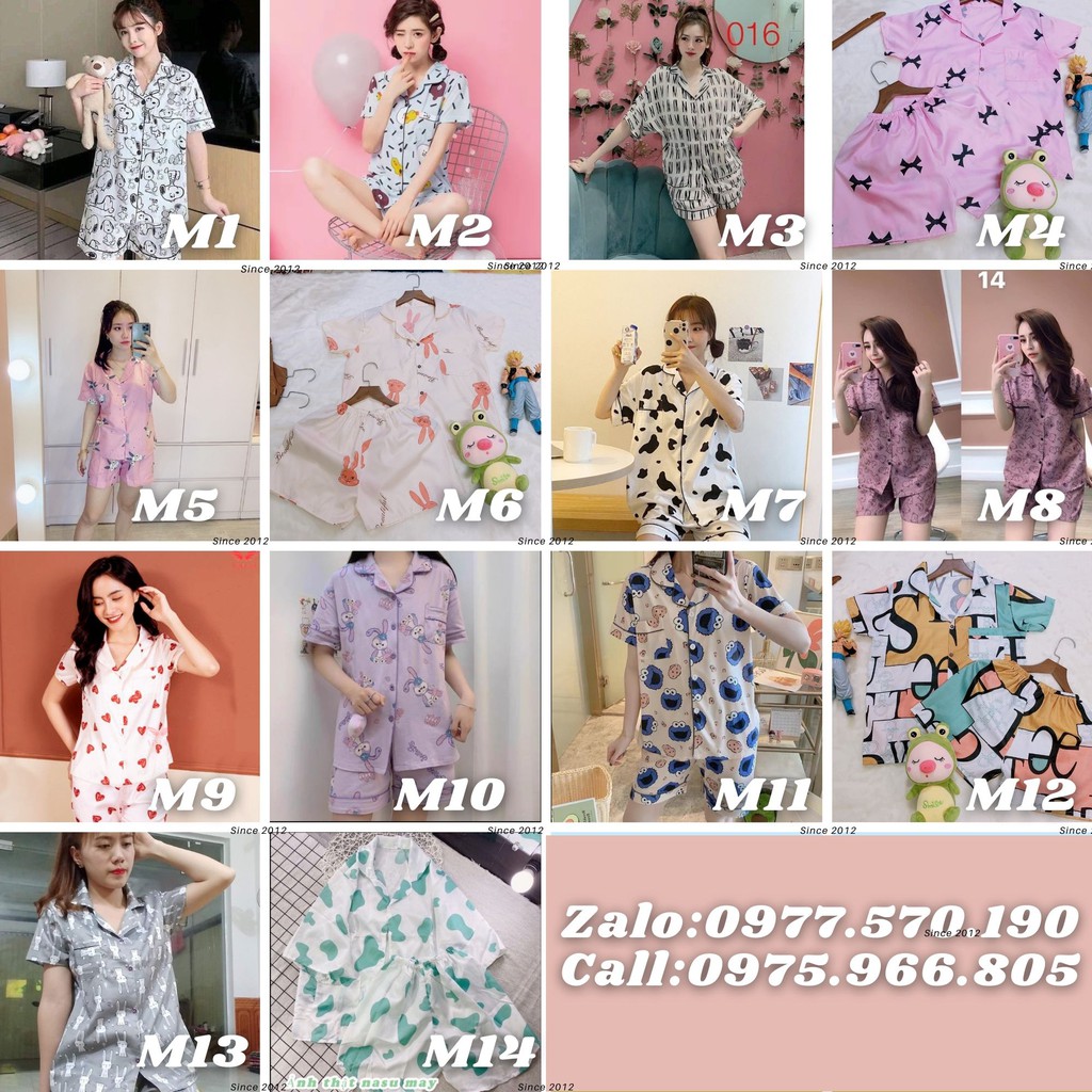 Bộ Đồ Ngủ Pijama nữ tay ngắn quần ngắn chất kate thái - Bộ đồ mặc ở nhà trẻ em dễ thương size từ 35-62kg