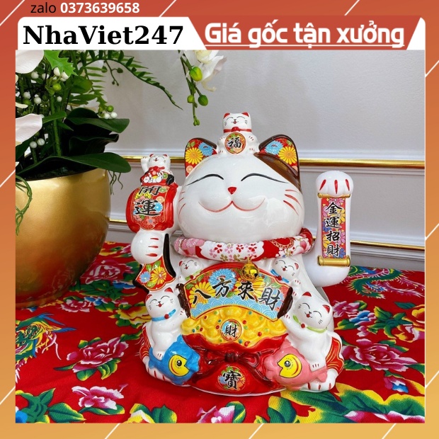 Mèo Thần Tài, Mèo May Mắn Phú Quý Lâm Môn Vẫy Tay-Vật Phong Thuỷ,Ý Nghĩa May Mắn,Phát Tài-Thuân Buồm Xuôi Gió -Mã 0845