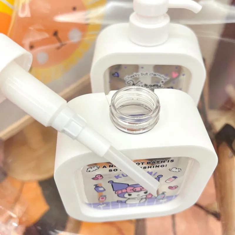 Bình Nhựa Rỗng 500ML Đựng Xà Phòng/Dầu Gội Đầu Dạng Nhấn Hình Vuông Đa Năng Cho Nhà Tắm