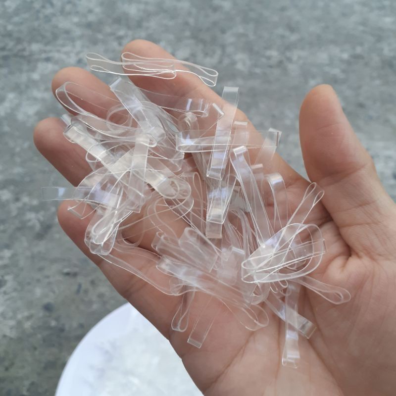 Túi Zip 100gam thun cột tóc trong suốt bản to