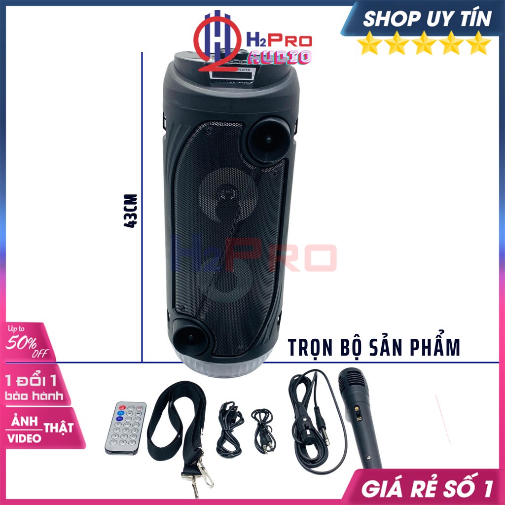 Loa Karaoke Bluetooth, Loa Nghe Nhạc Guyoga GA-805 Cao Cấp, 200W Bass Kép-Usb-TF-Đèn Led (Tặng Micro Có Dây)-H2Pro Audio