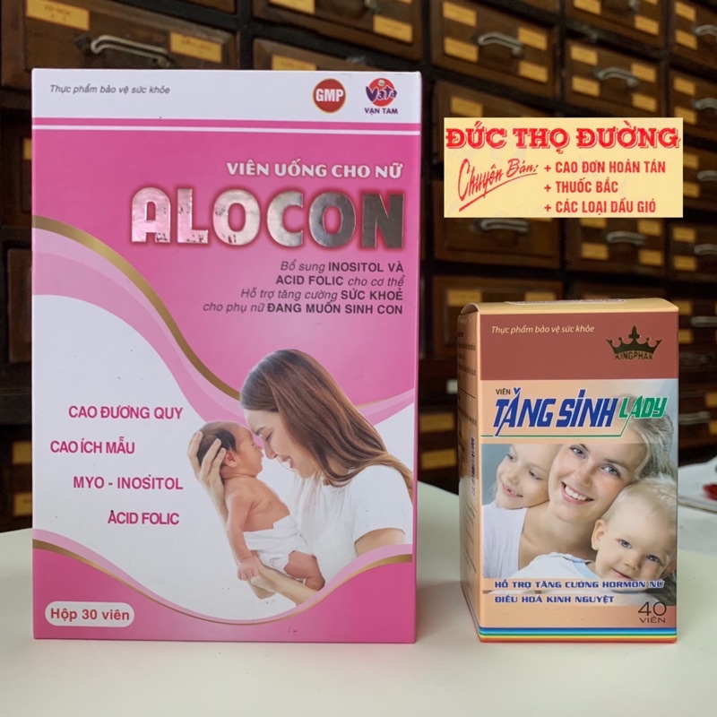 Hiếm Muộn Nữ - Tăng cường sức khỏe cho phụ nữ muốn sinh con, khó có thai - Tăng Sinh Lady - Alocon - Thiên hỷ đường