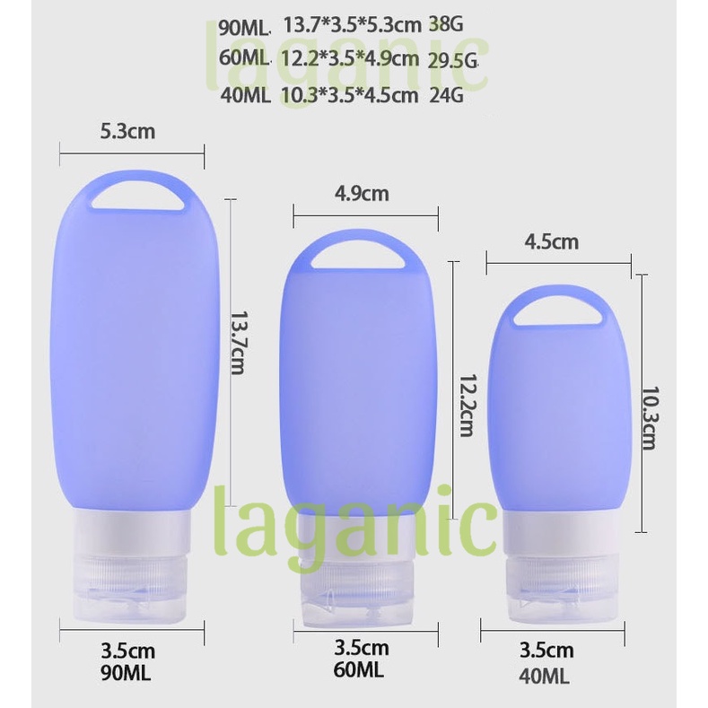 Lọ chiết mỹ phẩm Silicon có thể treo 40ml, 60ml, 90ml LS637