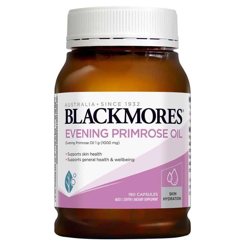 Tinh dầu hoa anh thảo Blackmores Evening primrose oil 190 viên, điều hòa nội tiết, giúp đẹp da, tóc, móng