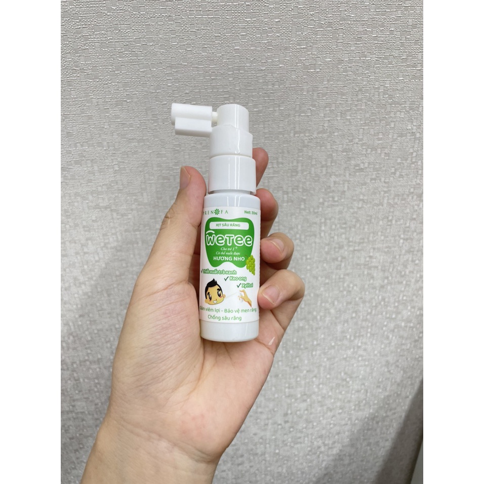 Xịt răng miệng thảo dược Wetee lọ 30ml an toàn cho bé. Xịt ngừa sâu răng, sún răng, viêm lợi, hôi miệng, bảo vệ men răng