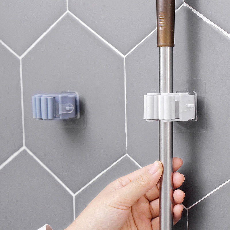Móc Dán Tường Kẹp Giữ Cây Lau Nhà / Móc Treo Chổi, Treo Ô, Đồ Dùng