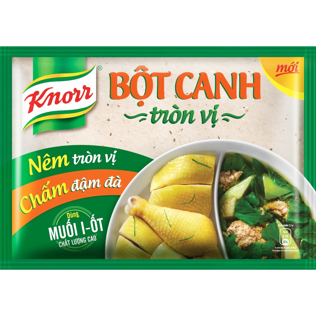 Bột Canh Knorr Tròn Vị Sử Dụng Muối I-Ot Chất Lượng Gói 190g