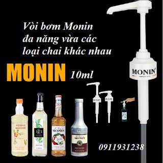 Vòi bơm siro MONIN 10ml đa năng pha chế (dành cho chai thủy tinh MONIN,Torani, Tessi, Giffard, Maulin, Golden Farm,..)