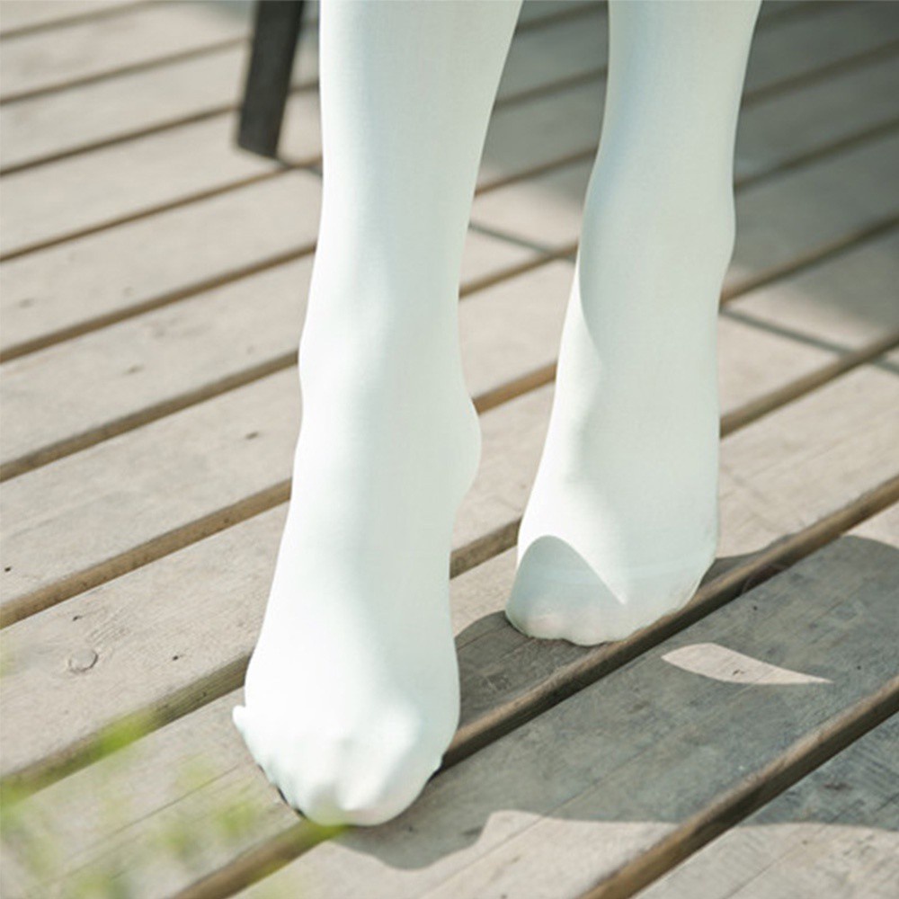 1 Đôi Vớ Cotton Dài Qua Gối Màu Trắng / Đen Thời Trang Gợi Cảm Cho Nữ