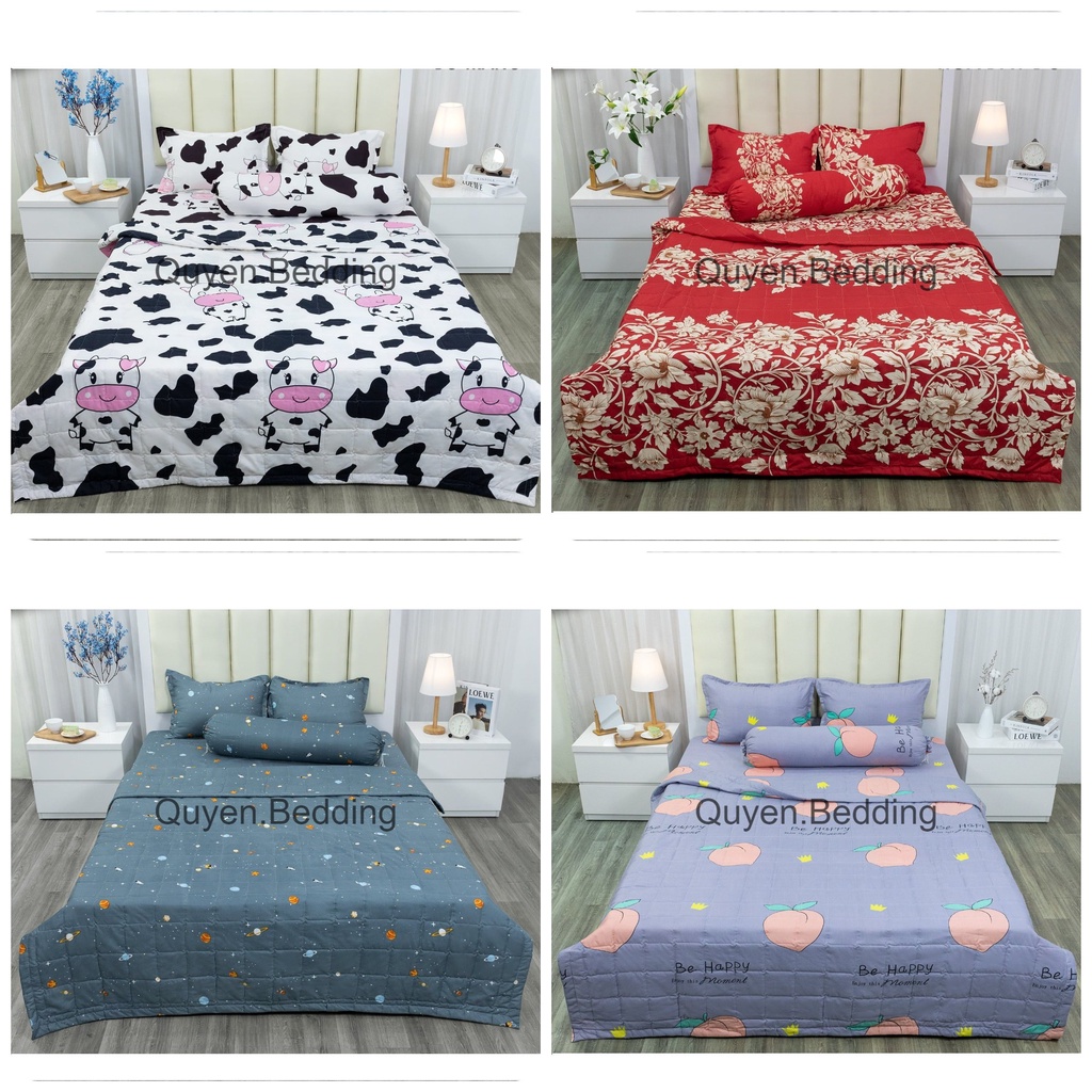 Bộ ga gối 4 món , ga trải giường giá rẻ , drap giường 4 món polly cotton nhiều hình đặc sắc đầy đủ kích thước