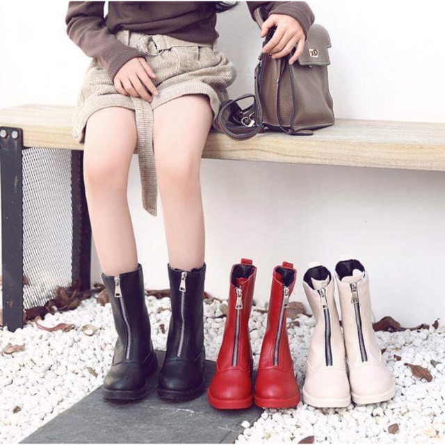 Boot cao cổ kéo khoá trước
