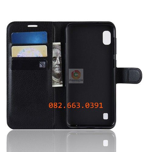 Bao da Samsung A10 nắp gập,chống đỡ xem phim, có ngăn đựng thẻ