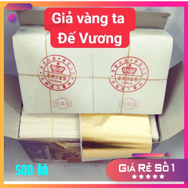 [Hoàn 11%- Now Ship nhanh 30p] Set 500 lá vàng Đế Vương dát vàng phào chỉ , biệt thự